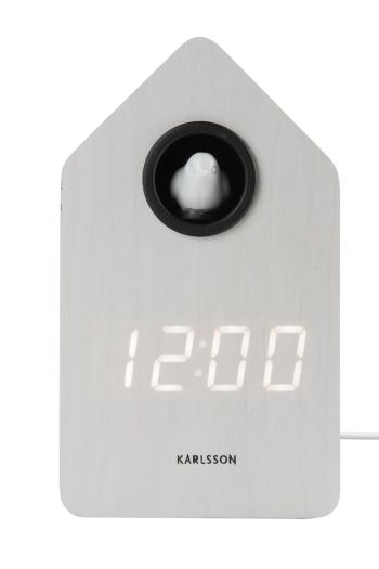 Led budík Karlsson Cuckoo LED 16 cm biela farba