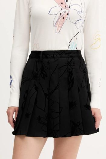 Sukňa Desigual FLOCK čierna farba, mini, áčkový strih, 25WWFW10