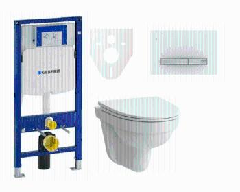 Cenovo zvýhodnený závesný WC set Geberit do ľahkých stien / predstenová montáž + WC Laufen Laufen Pro Nordic SIKOGES3H8