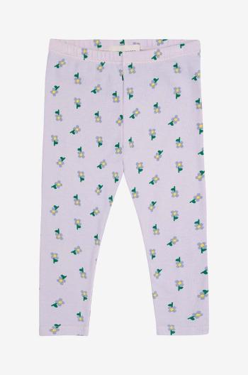 Legíny pre bábätká Bobo Choses Pansy Flower fialová farba, vzorované, 224AB051