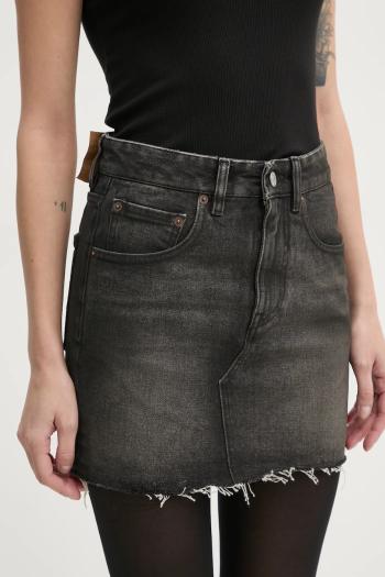 Rifľová sukňa MM6 Maison Margiela šedá farba, mini, puzdrová, S62ME0011.S30848