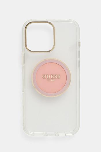 Puzdro na mobil Guess iPhone 16 Pro Max ružová farba, GUHMP16XHTDRCEDP