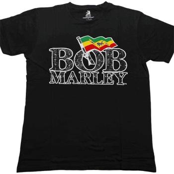 Bob Marley Tričko Flag Logo Unisex Black S