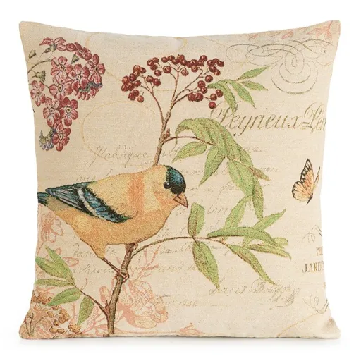 ArtFir Obliečka na vankúš GOBELIN 13 | béžová/zelená 45 x 45 cm