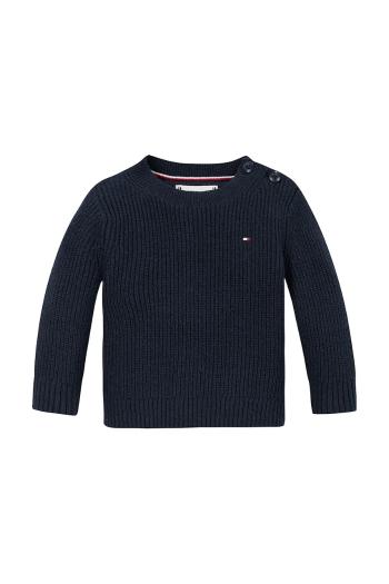 Sveter pre bábätká Tommy Hilfiger tmavomodrá farba, tenký, KN0KN01962