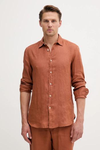 Ľanová košeľa United Colors of Benetton regular, s klasickým golierom, 5BKU5QJG8