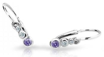 Cutie Jewellery Detské náušnice z bieleho zlata C2255-10-X-2 fialová