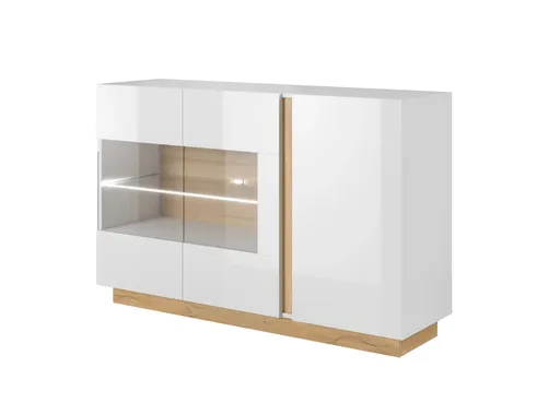 ArtLas Vitrína ARTENS 138 s LED | dub grandson/biely lesk