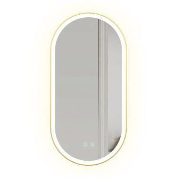 REA - Zrkadlo LED OVL 50x100cm Brush Gold HOM-02506