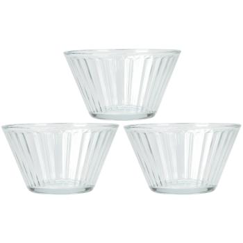 EH Súprava sklenených misiek Stripes 3 ks, 300 ml