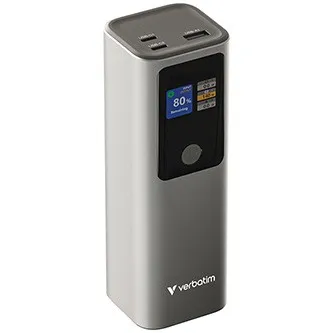 Verbatim 32269 powerbanka s displejom, Charge ,n, Go, 32269, 27000mAh, sivá