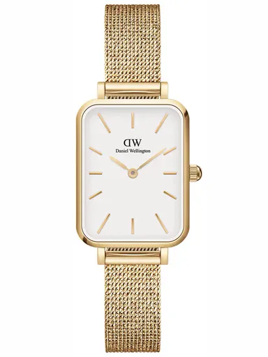DANIEL WELLINGTON DÁMSKE HODINKY Quadro lisované Evergold 20mm DW00100556 + KRABIČKA (zw520a)