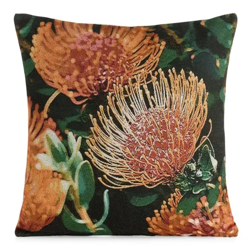 ArtFir Obliečka na vankúš GOBELIN 11 | čierna/oranžová 45 x 45 cm