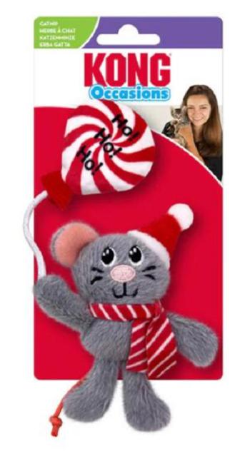 Kong Cat Holiday Occasions Mouse s catnitom, polyester, sivá hračka pre mačky