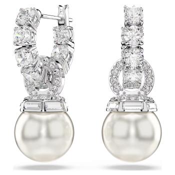 Swarovski Blyštivé náušnice 2v1 so zirkónmi a krištáľovou perlou Matrix 5691716