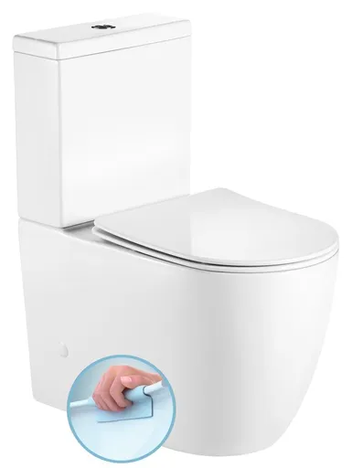 SAPHO - INFINITY RIMLESS WC kombi misa s nádržkou, spodný/zadný odpad, biela PC105WR