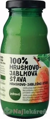 Zdravo 100% HRUŠKOVO-JABLKOVÁ ŠŤAVA,     200ml