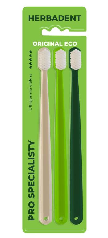 HERBADENT Original ECO 5* Tripplepack Zubná kefka, ultra jemné vlákna, v blistri 3 ks
