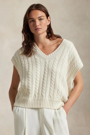 Bavlnený sveter Polo Ralph Lauren Wimbledon Collection biela farba, 211970525