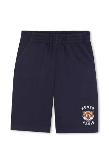 Detské bavlnené šortky Kenzo Kids tmavomodrá farba, K61122