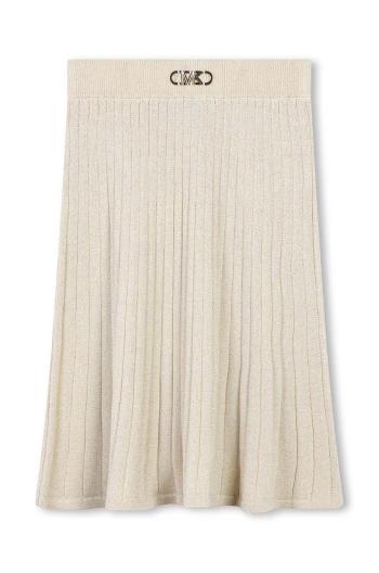 Dievčenská sukňa Michael Kors zlatá farba, midi, áčkový strih, R30194