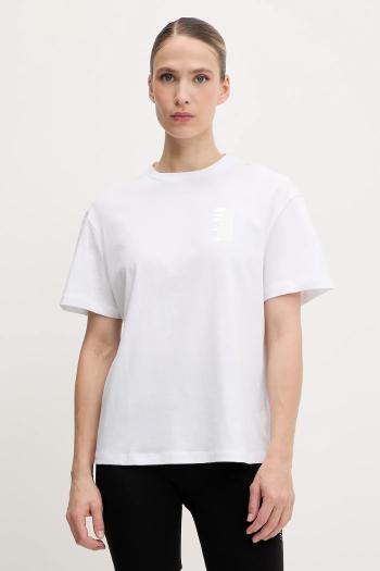 Bavlnené tričko EA7 Emporio Armani dámske, biela farba, AF10201.7W000186