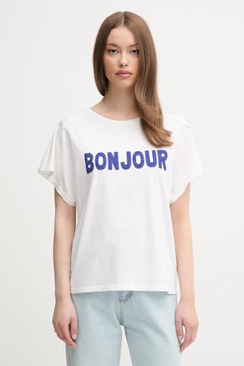 Bavlnené tričko United Colors of Benetton dámske, béžová farba, 3LNSD109Z
