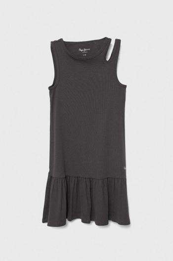Dievčenské šaty Pepe Jeans ROMINA šedá farba, mini, áčkový strih