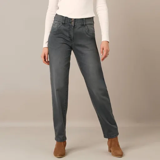 Džínsy mom s pružným pásom