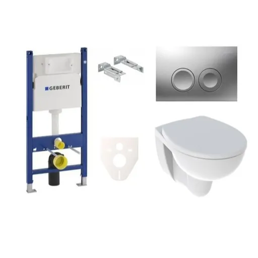 Cenovo zvýhodnený závesný WC set Geberit do ľahkých stien / predstenová montáž + WC Kolo Rekord SIKOGES7K3