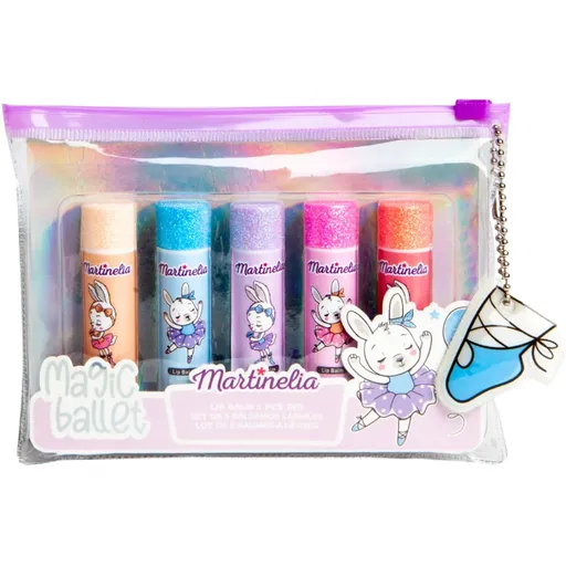 Martinelia Magic Ballet Lip Balm Set sada leskov na pery s puzdrom pre deti 5x3.6 g