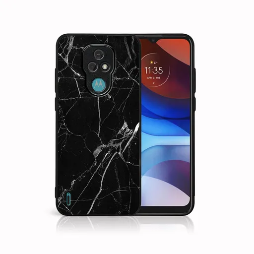 MY ART Ochranný obal Motorola Moto E7 BLACK MARBLE (142)