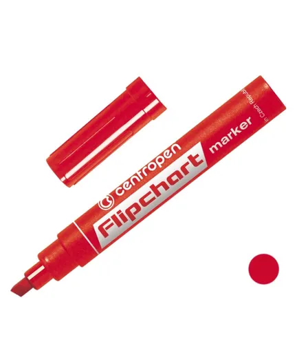 Značkovač Centropen 8560 na Flipchart červený klinový hrot 1-4,6mm
