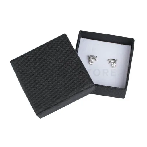 Papierová krabička na náušnice čierna BOX-006-EA