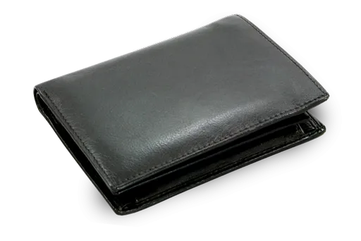 Čierna pánska kožená peňaženka s vloženou dokladovkou 514-2503-60