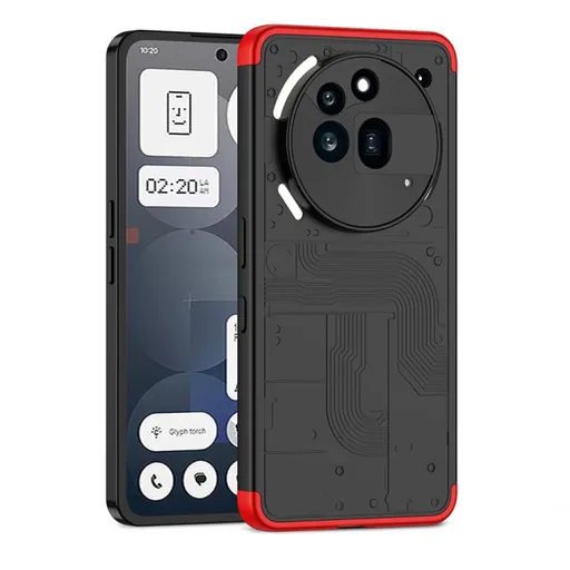 360° Ochranný kryt Nothing Phone (3a) Pro čierno-červený