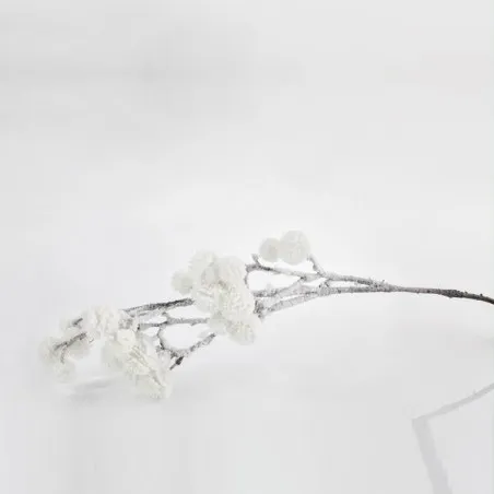 Eurolamp Vianočná dekorácia zasnežená vianočná vetvička, 88 cm, 1 ks