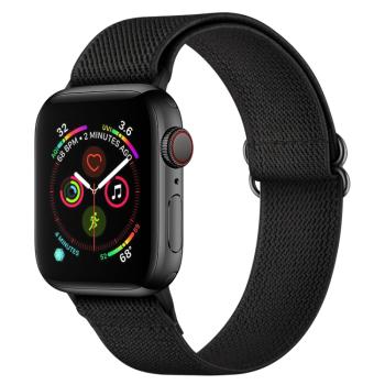 NYLON Remienok Apple Watch 9 / 8 / 7 (41mm) / 6 / SE / 5 / 4 (40mm) / 3 / 2 / 1 (38mm) čierny