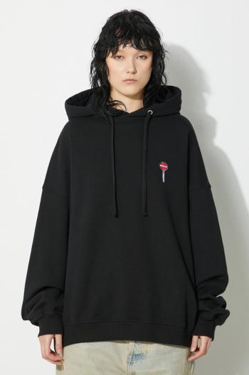 Bavlnená mikina Fiorucci Black Lollipop Patch Hoodie čierna farba, s kapucňou, s nášivkou, M01FPSHO092CJ05BK01
