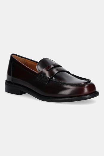 Kožené mokasíny Vagabond Shoemakers LINN bordová farba, na plochom podpätku, 6036-004-54