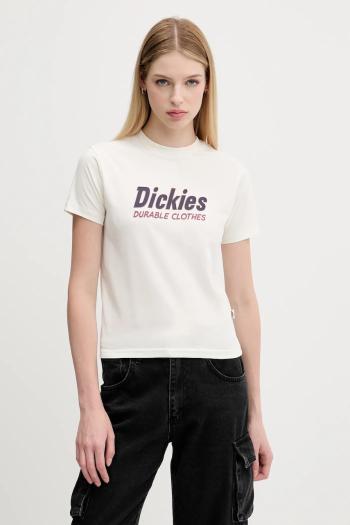 Bavlnené tričko Dickies dámske, béžová farba, DK0A87Q5