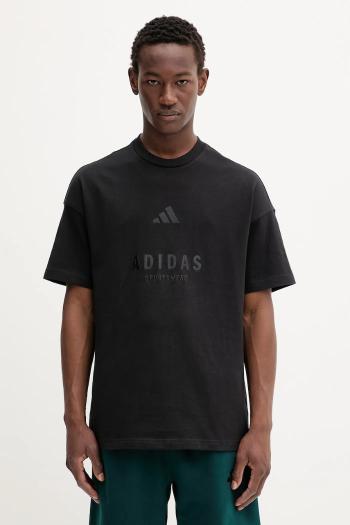 Bavlnené tričko adidas All SZN pánske, čierna farba, s nášivkou, JL6549