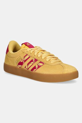 Semišové tenisky adidas VL Court 3.0 dámske, žltá farba, JQ7402