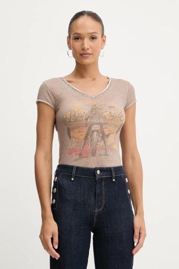 Tričko Guess dámske, béžová farba, W5YI47 KBYH0