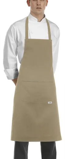 EGOCHEF Kuchárska zástera ku krku EGOchef s vreckom - béžová