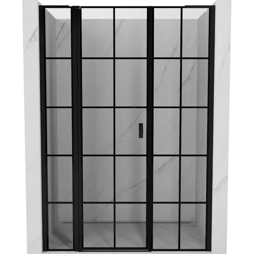 MEXEN/S - Mist L sprchové dvere krídlové ľavé 160, čierna dekor, čierna 8A4L-160-001-70-77-L