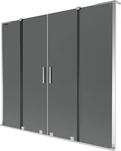 MEXEN/S - Velar L Duo dvojkrídlová posuvná vaňová zástena 180 x 150, grafit, chróm 896-180-003-42-01