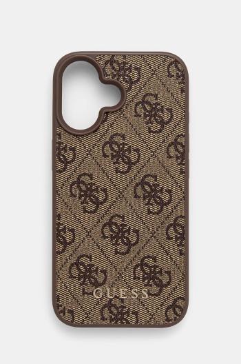 Puzdro na mobil Guess iPhone 16 6.1 hnedá farba, GUHCP16SG4GFBR