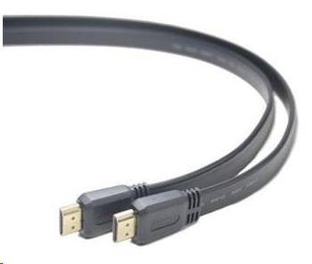 PREMIUMCORD HDMI High Speed + Ethernet plochý kábel, pozlátené konektory, 1m