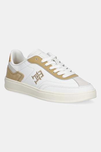 Kožené tenisky Tommy Hilfiger TH HERITAGE COURT SNEAKER SDE ružová farba, FW0FW08037